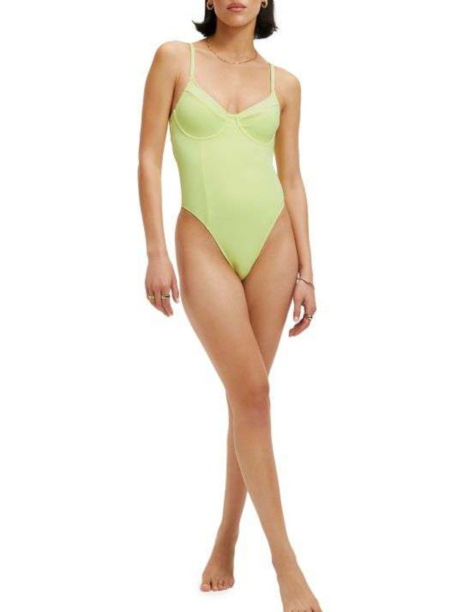 New Good American Good Scuba Show-Off One-Piece Swimsuit