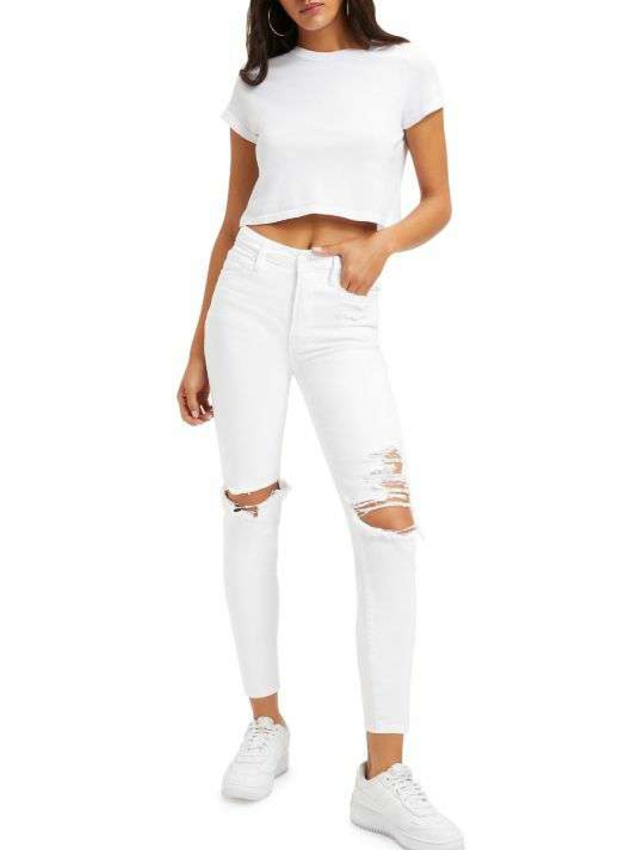 Best Good American Good Waist High-Rise Distressed Stretch Crop Skinny Jeans