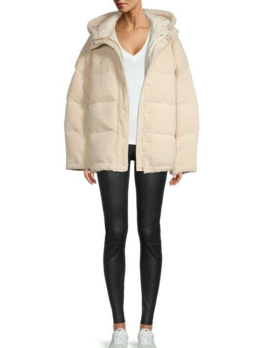 Hot Good American Faux Shearling Cocoon Puffer Jacket