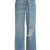 Hot Good American Good High-Rise Distressed Straight-Leg Jeans