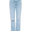 New Good American Good Curve Straight Mid-Rise Jeans