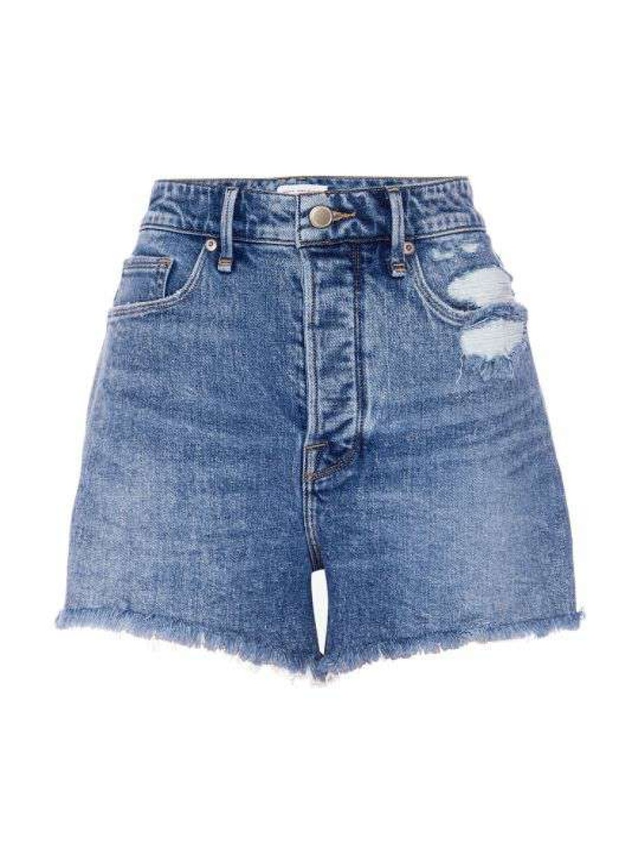 New Good American The Bombshell High-Rise Denim Shorts