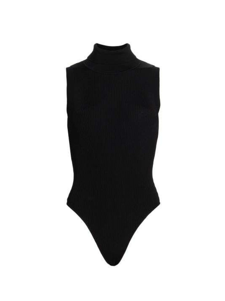 Hot Good American Ribbed Mockneck Bodysuit