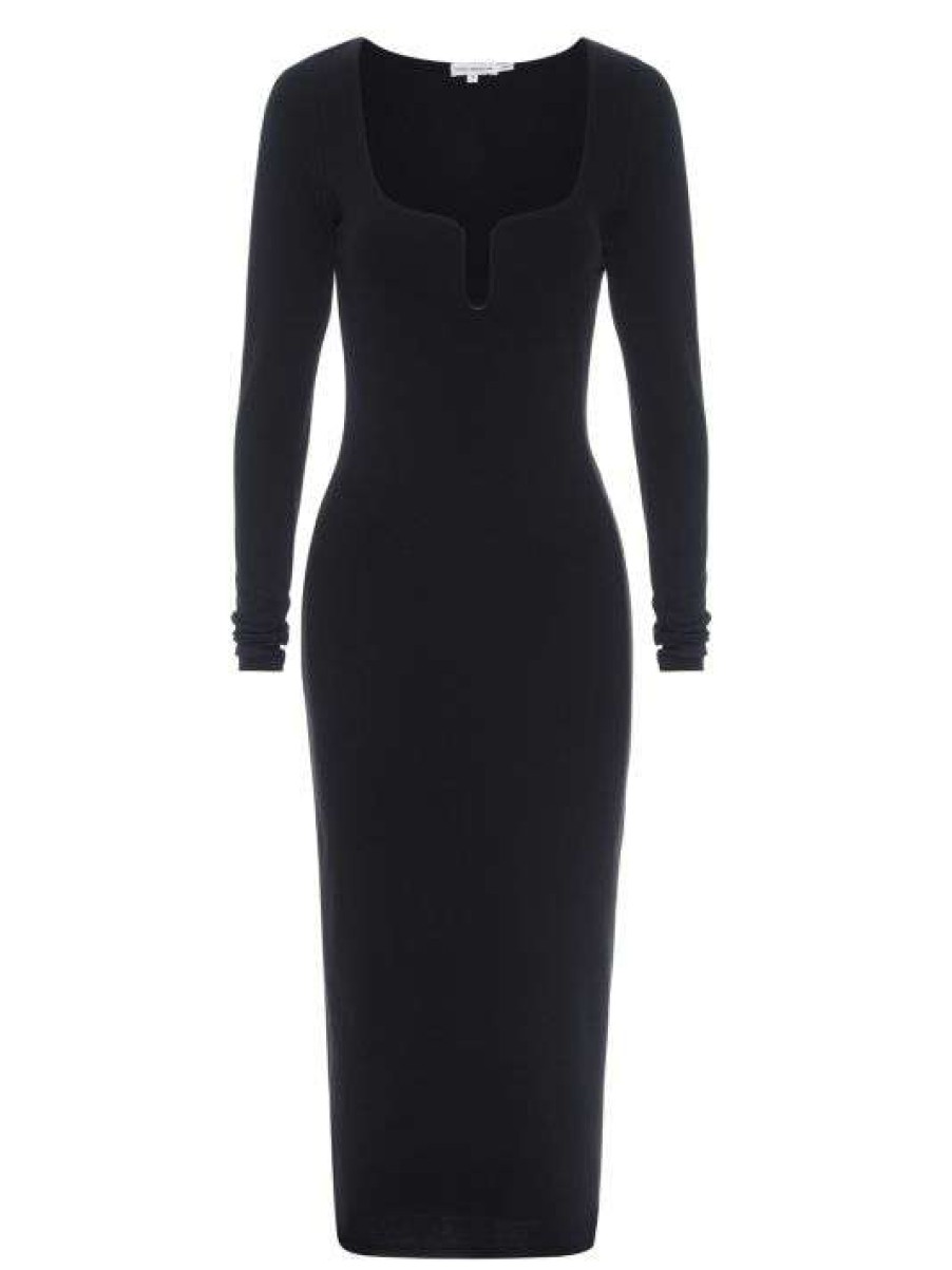 Clearance Good American U-Neck Bodycon Midi Dress