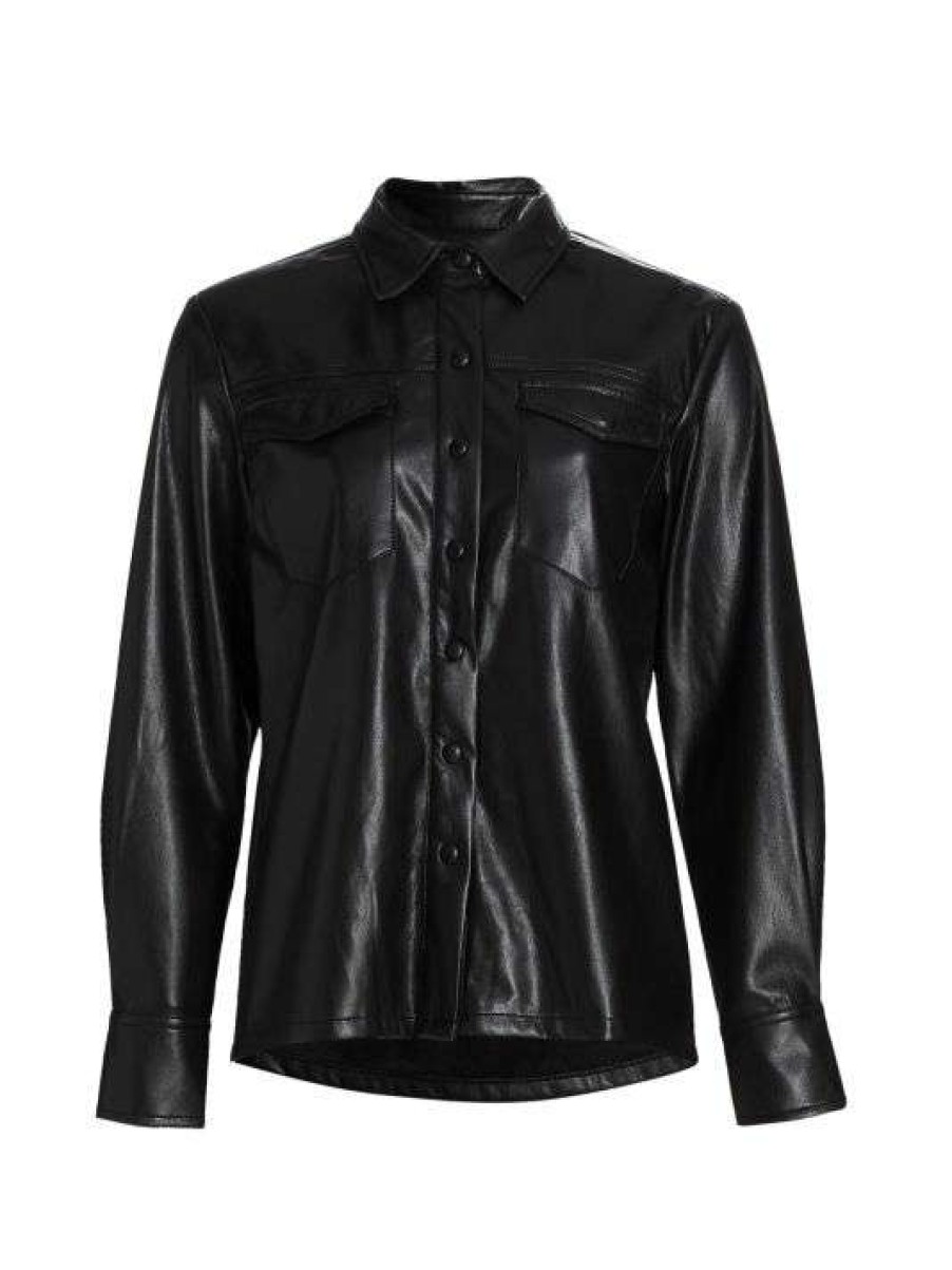 Wholesale Good American Faux Leather Utility Shirt