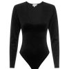 Hot Good American Velvet Plunging V-Neck Bodysuit