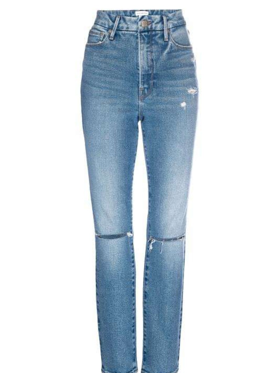 Best Good American Good Classic High-Rise Distressed Stretch Slim Jeans