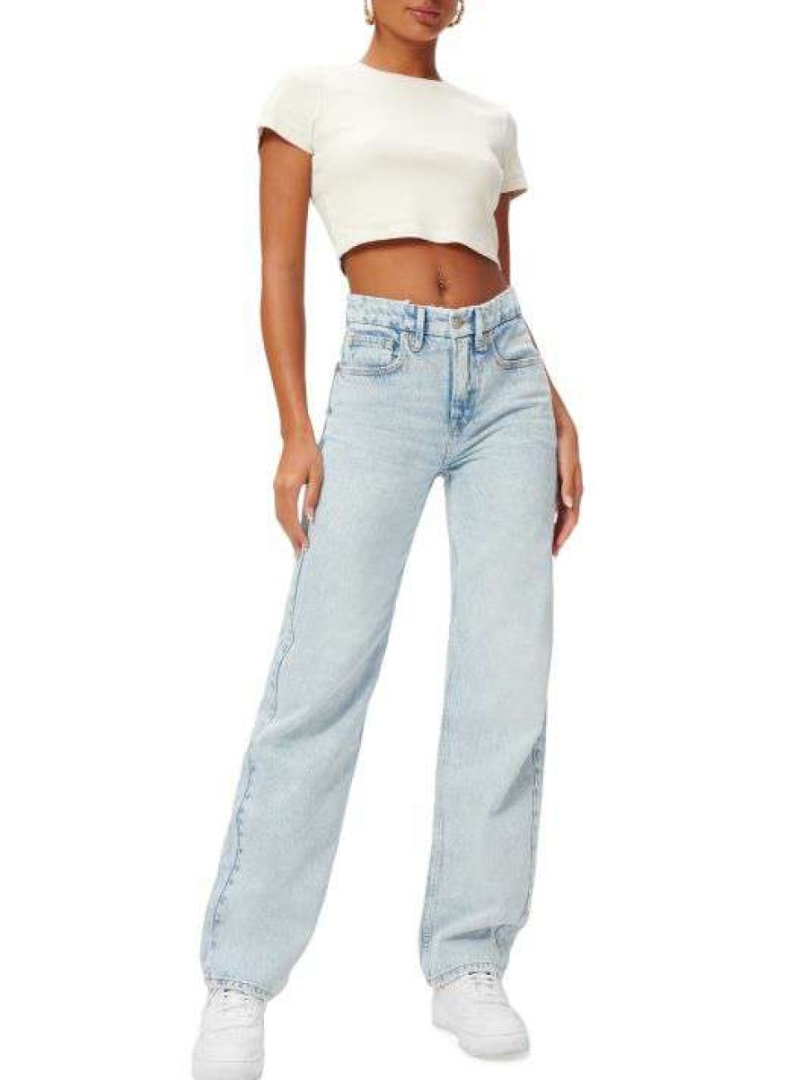 Best Good American Good '90S High-Rise Stretch Straight-Leg Jeans