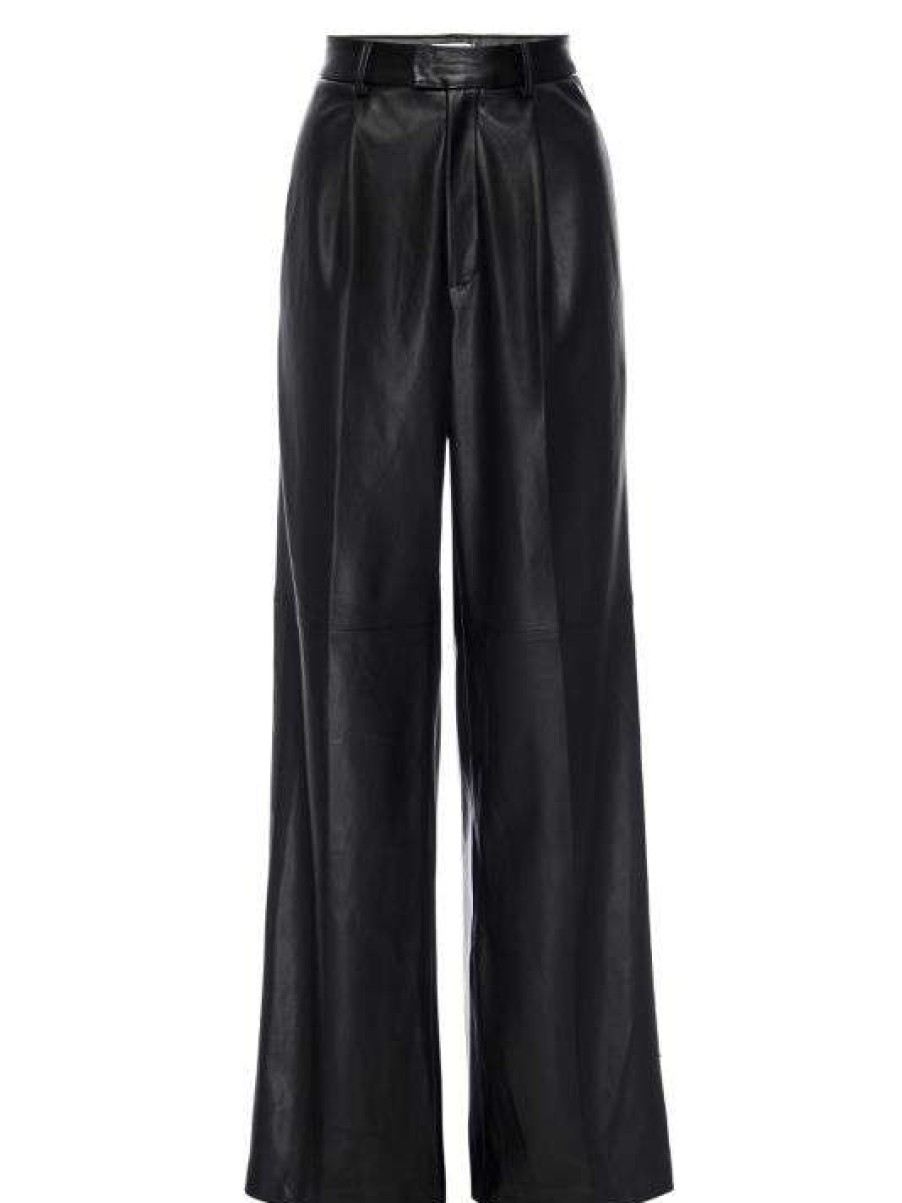 New Good American Wide-Leg Faux Leather Trousers