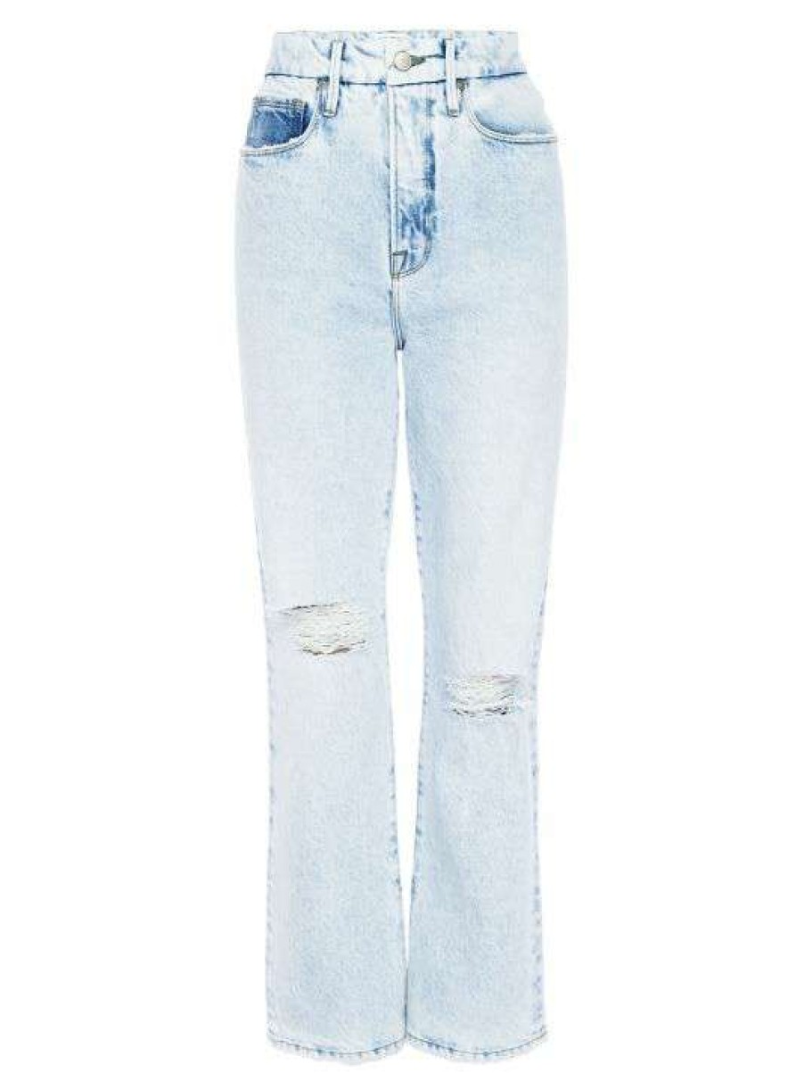 Hot Good American Good Boy Distressed High-Waisted Stretch Jeans