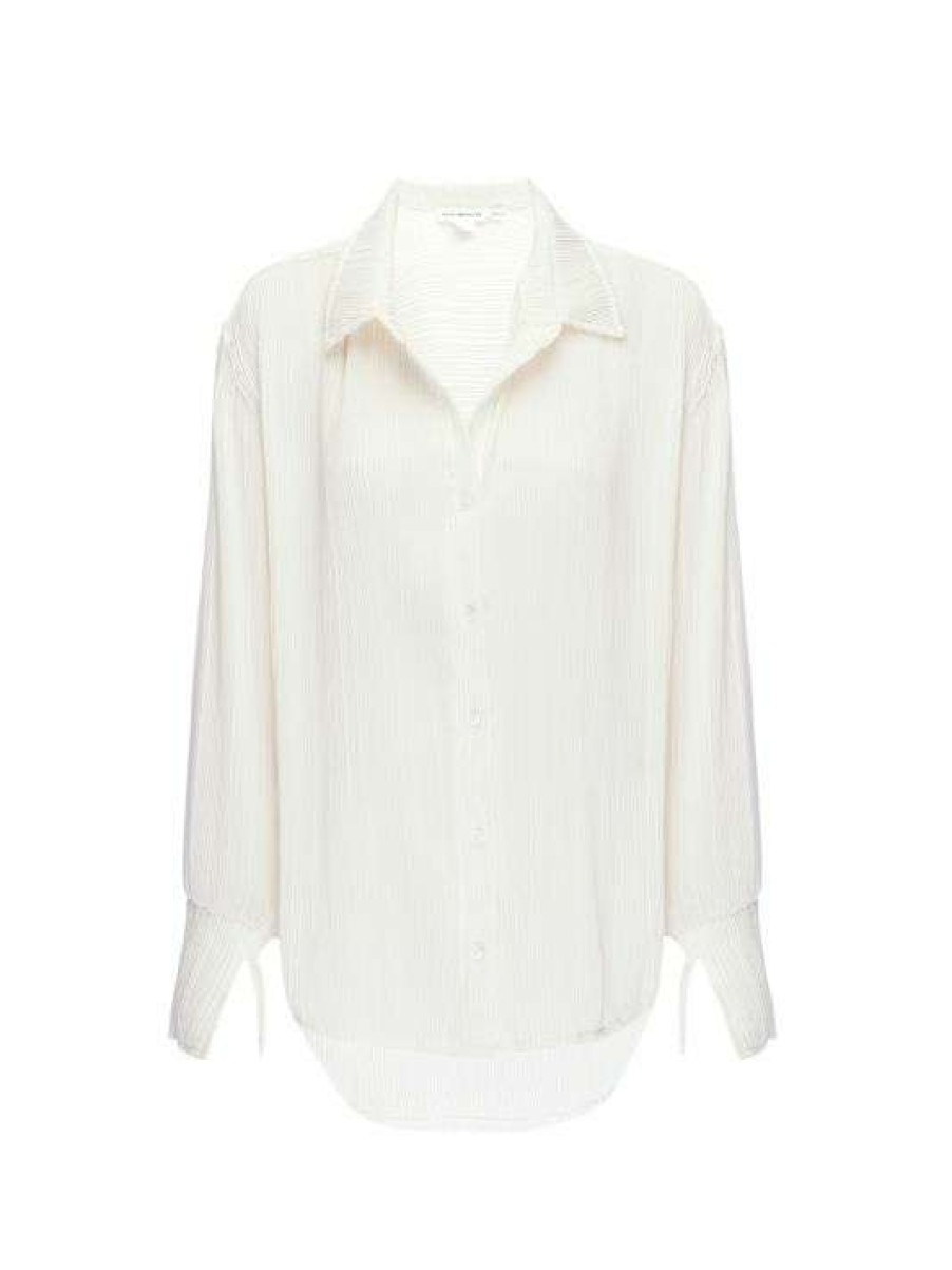 Hot Good American Plisse Oversized Shirt